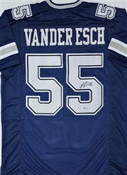 LEIGHTON VANDER ESCH SIGNED CUSTOM REPLICA COWBOYS BLUE JERSEY - BAS