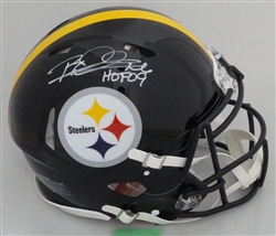 ROD WOODSON SIGNED FULL SIZE STEELERS AUTHENTIC SPEED HELMET W/ HOF - BAS