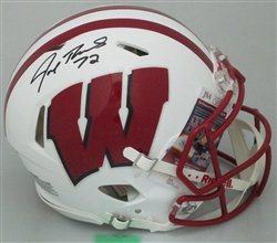 JOE THOMAS SIGNED FULL SIZE AUTHENTIC BADGERS HELMET - JSA