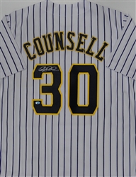 CRAIG COUNSELL SIGNED CUSTOM REPLICA BREWERS PINSTRIPE JERSEY