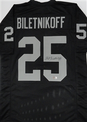 FRED BILETNIKOFF SIGNED RAIDERS CUSTOM JERSEY W/ HOF '88 - BCA