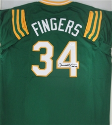 ROLLIE FINGERS SIGNED CUSTOM ATHLETICS JERSEY W/ HOF '92 - JSA