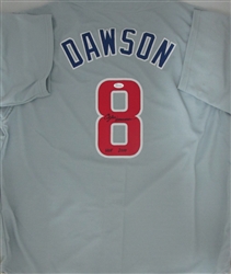 ANDRE DAWSON SIGNED CUSTOM CUBS JERSEY W/ HOF '92 - JSA