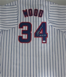 KERRY WOOD SIGNED CHICAGO CUBS CUSTOM PINSTRIPE JERSEY W/ ROY - JSA