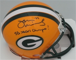 JOHN MICHELS SIGNED PACKERS MINI HELMET W/ SB XXXI