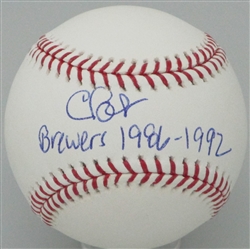 CHRIS BOSIO SIGNED OFFICIAL MLB BASEBALL W/ BREWERS 1986-92