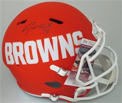 JOE THOMAS SIGNED BROWNS FULL SIZE AMP SPEED HELMET - JSA