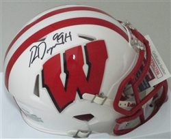 RON DAYNE SIGNED WISCONSIN BADGERS SPEED MINI HELMET W/ 99H - JSA