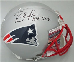 RANDY MOSS SIGNED FULL SIZE AUTHENTIC PATRIOTS HELMET W/ HOF - JSA