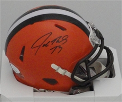 JOE THOMAS SIGNED RIDDELL BROWNS SPEED MINI HELMET - JSA