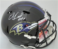 ED REED SIGNED FULL SIZE REPLICA RAVENS SPEED HELMET W/ HOF - JSA