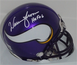 WARREN MOON SIGNED VIKINGS MINI HELMET - BAS