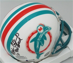 MARK CLAYTON SIGNED DOLPHINS MINI HELMET - BCA