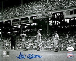 HENRY HANK AARON SIGNED 8X10 MILW. BRAVES PHOTO #13 - JSA