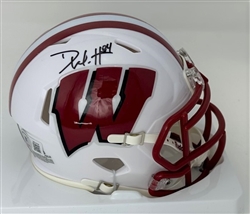 DEREK WATT SIGNED WI BADGERS RIDDELL SPEED MINI HELMET - BAS