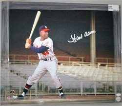 HANK AARON SIGNED 20X24 MILW BRAVES STRETCHED CANVAS #8 - JSA