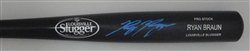 RYAN BRAUN SIGNED LOUISVILLE SLUGGER NAME ENGRAVED BLACK BAT - JSA