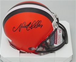 NICK CHUBB SIGNED BROWNS MINI HELMET - JSA