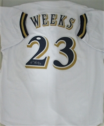 RICKIE WEEKS SIGNED CUSTOM REPLICA BREWERS WHITE JERSEY - JSA