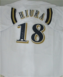 KESTON HIURA SIGNED CUSTOM REPLICA BREWERS WHITE JERSEY - JSA