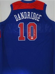 BOBBY DANDRIDGE SIGNED CUSTOM REPLICA WASHINGTON BULLETS JERSEY W/HOF - JSA