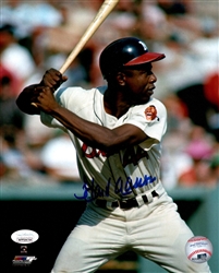 HENRY HANK AARON SIGNED 8X10 MILW. BRAVES PHOTO #17 - JSA