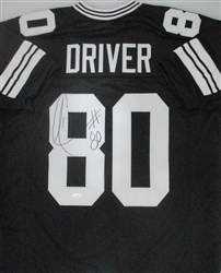 DONALD DRIVER SIGNED CUSTOM REPLICA PACKERS BLACK JERSEY - JSA