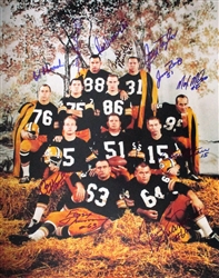 GREEN BAY PACKERS MULTI SIGNED 16X20 "HAYSTACK" PACKERS PHOTO (BART STARR)