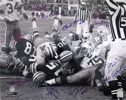 GREEN BAY PACKERS 1967 MULTI SIGNED ICE BOWL "SNEAK" 16X20 PHOTO #3