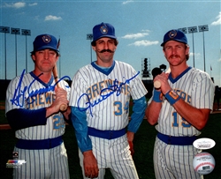 ROLLIE FINGERS & TED SIMMONS SIGNED 16X20 BREWERS PHOTO - JSA