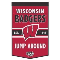 WISCONSIN BADGERS 24X38 WOOL DYNASTY BANNER