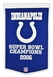 INDIANPOLIS COLTS 24X38 WOOL DYNASTY BANNER