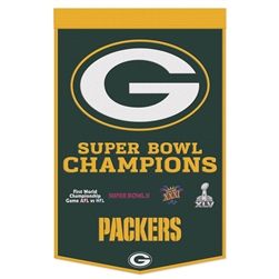 GREEN BAY PACKERS 24X38 WOOL DYNASTY BANNER