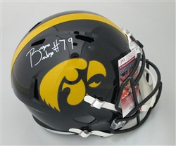 BRYAN BULAGA SIGNED FULL SIZE IOWA REPLICA SPEED HELMET - JSA