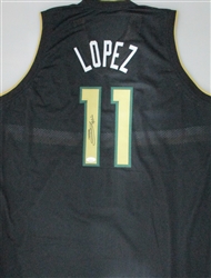 BROOK LOPEZ SIGNED CUSTOM REPLICA MILW BUCKS BLACK JERSEY - JSA