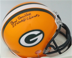 BOYD DOWLER SIGNED PACKERS MINI HELMET W/ 5X WORLD CHAMPS