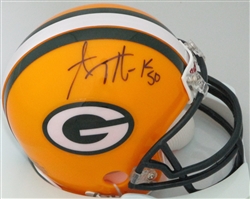 AJ HAWK SIGNED PACKERS MINI HELMET