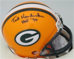 TED HENDRICKS SIGNED PACKERS MINI HELMET W/ HOF - JSA