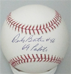 DICK BATES SIGNED OFFICIAL MLB BASEBALL W/ '69 PILOTS