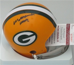 WILLIE WOOD SIGNED PACKERS MINI HELMET #4 W/ HOF '89 - JSA