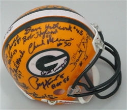 1966- 67 MULTI SIGNED PACKERS MINI HELMET  - 27 AUTOS