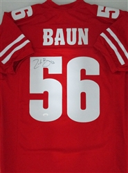 ZACK BAUN SIGNED CUSTOM REPLICA WI BADGERS JERSEY - JSA