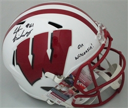 TYLER BIADASZ SIGNED FULL SIZE WI BADGERS SPEED REPLICA HELMET - JSA