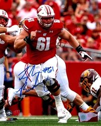 TYLER BIADASZ SIGNED 16X20 WI BADGERS PHOTO #1 - JSA