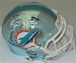 RICKY WILLIAMS SIGNED RIDDELL DOLPHINS CHROME MINI HELMET