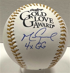 MARK GRACE SIGNED OFFICIAL MLB GOLD GLOVE LOGO BASEBALL W/ 4XGG - JSA