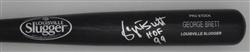 ROYALS GEORGE BRETT SIGNED LOUISVILLE SLUGGER BLACK BAT W/HOF - BAS