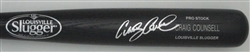 CRAIG COUNSELL SIGNED LOUISVILLE SLUGGER NAME ENGRAVED BLACK BAT BREWERS - JSA