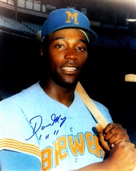 DAVE MAY (d) SIGNED 8X10 BREWERS PHOTO #1