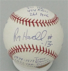 ROY HOWELL SIGNED OFFICIAL MLB BASEBALL W/ CAREER STATS